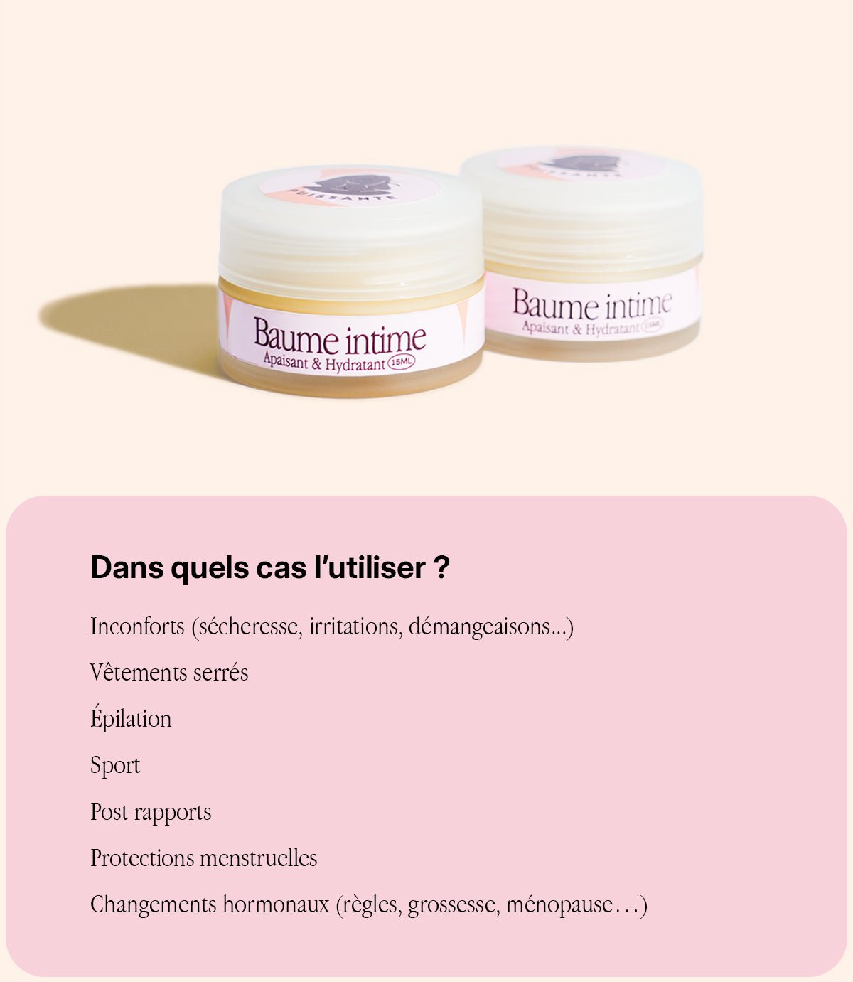Baume hydratant et apaisant intime - Huile massage - Puissante